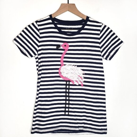 J. Crew Factory Tops - J.Crew Factory Sequin Flamingo Stripe Tee